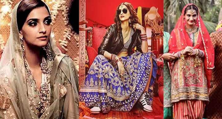 डोली की डोली में सोनम कपूर का इंडियन मॉर्डन और मुस्लिम ब्राइड लुक बेहद अलग और सिंपल लग रहा है. नोज़ पिन ब्राइडल लुक पर अलग ही नजर आ रही है.