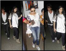 लंदन रवाना हुईं सुहाना, एयरपोर्ट पर उन्हें ड्रॉप करने पहुंचे शाहरूख और गौरी, देखें PICS