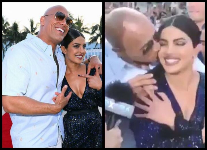 Watch Priyanka Chopra Gets A Surprise Kiss From Dwayne Johnson At Baywatch World Premiere 'बेवॉच' के प्रीमियर पर जॉनसन ने प्रियंका चोपड़ा को किया KISS, वीडियो वायरल, देखें
