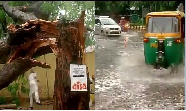 Rain Thunderstorm In Delhi And Ncr One Dead दिल्ली-NCR में भारी बारिश के चलते कई इलाकों में भरा पानी, करंट लगने से एक की मौत