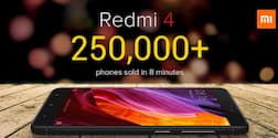 Record:महज 8 मिनट में Redmi 4 की 250,000 यूनिट सोल्ड आउट