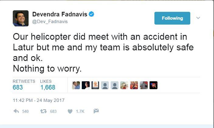 बताया जा रहा है कि चॉपर ज्यादा ऊंचाई पर उड़ान नहीं भर रहा था, इसी वजह से कोई बड़ा हादसा नहीं हुआ है. 