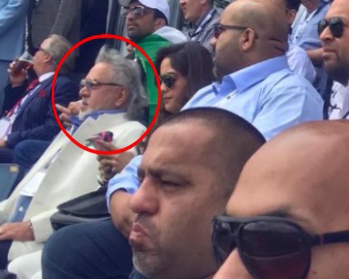 भारत-पाक मैच के दौरान VIP लॉबी में दिखा बैंकों का हज़ारों करोड़ भागने वाला विजय माल्या