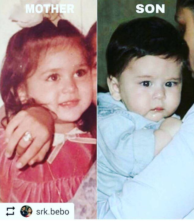 इस तस्वीर में एक तरफ करिश्मा हैं और दूसरी तरफ तैमूर... इन तस्वीरों को देखकर तो आपको भी यही लगा होगा कि तैमूर बिल्कुल अपनी मां पर गए हैं वो चाहें क्यूटनेस का मामला हो या फिर पोज देने का... (Photo: love__karisma)