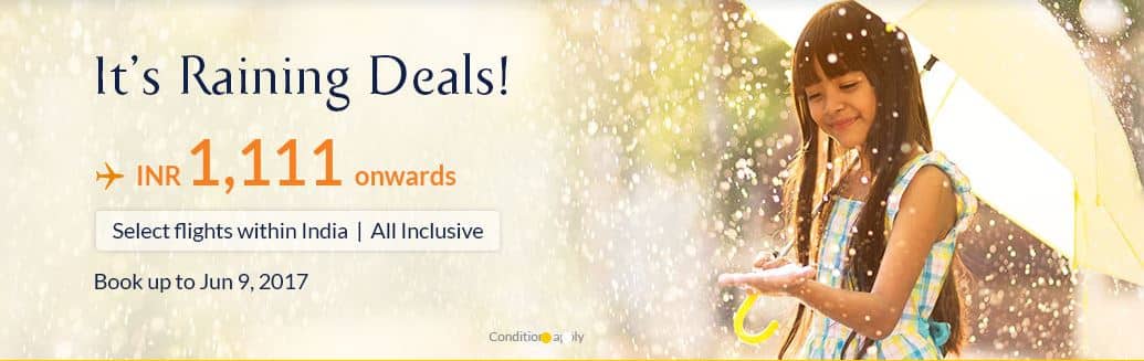 जेट एयरवेज का मानसून ऑफरः 1111 रुपये में करें हवाई सफर