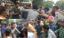 रंगेहाथ पकड़ा गया महिला के गले से चेन छीनकर भाग रहा बदमाश, सरेआम हुई पिटाई