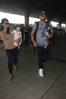 बेटी हिनाया और हसबैंड हरभजन सिंह के साथ एयरपोर्ट पर नज़र आईं गीता बसरा, देखें तस्वीरें