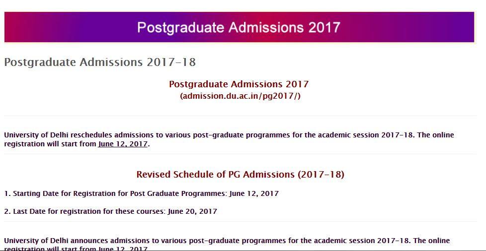 DU में मास्टर्स, M.Phil और Ph.D के लिए रजिस्ट्रेशन शुरू, 22 जून तक करें आवेदन Du Announces Registration Process For Masters M Phil And Phd DU में मास्टर्स, M.Phil और Ph.D के लिए रजिस्ट्रेशन शुरू, 22 जून तक करें आवेदन