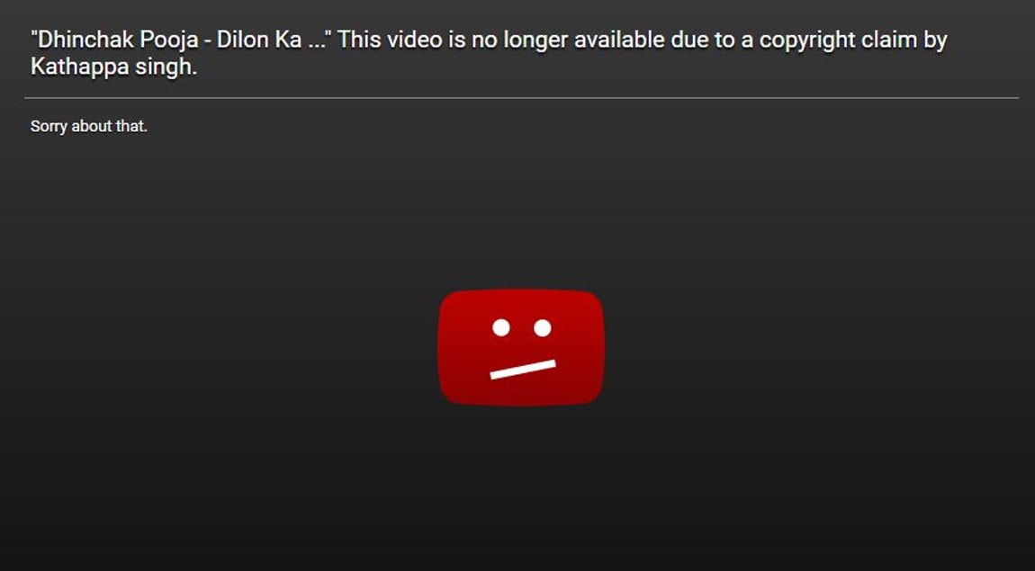 कटप्पा' ने की Complain तो ढिंचैक पूजा के सभी गानों को यूट्यूब ने हटाया!