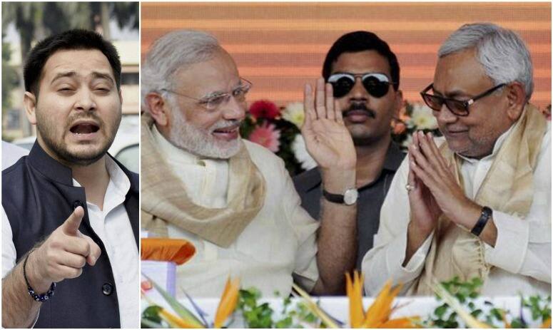 Bihar Tejashwi Yadav Slams Nitish Kumar And Pm Narendra Modi On Twitter तेजस्वी का नीतीश पर तंज: आदरणीय प्रधानमंत्री मोदी जी को हार्दिक बधाई, भक्तों में एक और नतमस्तक परम शिष्य की एंट्री