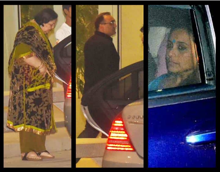 सोमवार शाम मुंबई में बॉलीवुड के जाने माने फिल्ममेकर आदित्य चोपडा़ पत्नी रानी मुखर्जी को डिनर पर लेकर गए. साथ में उनकी मां पामेला चोपडा़ भी मौजूद थीं. आदित्य जब जा रहे थे उसी दौरान पैपराजी ने उन्हें अपने कैमरे में कैद कर लिया. देखिए तस्वीरें (Photo: Manav Mangalani)