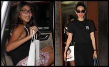 बेटी समायरा के साथ सैलून से निकलते वक्त कैमरे में कैद करिश्मा कपूर, देखें तस्वीरें