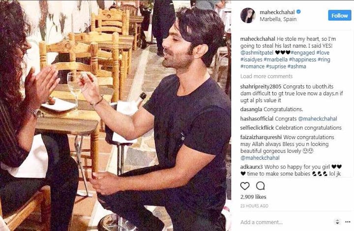 इसके बाद महक ने भी उसी फोटो को अपने इंस्टा अकाउंट पर शेयर करते हुए लिखा, “अश्मित ने मेरा दिल चुराया, तो मैंने उसके नाम का आखिरी लेटर ही चुरा लिया.” बता दें कि अश्मित की एक्स-गर्लफ्रेंड रिया सेन इसी बुधवार को अपने लॉन्ग-टाइम ब्वॉयफ्रेंड शिवम तिवारी के साथ सात फेरे लेकर शादी के बंधन में बंध गईं थीं. 