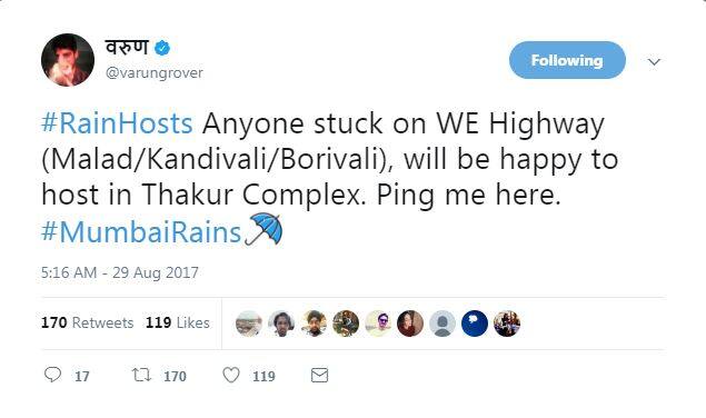 अपनी स्टैंडअप कॉमेडी के लिए मशहूर ऐसी तैसी डेमोक्रेसी ग्रुप के वरुण ग्रोवर ने लिखा है कि उनके पास भी ठाकुर कॉमप्लेक्स में जगह है. ऐसे में कांदिवली, बोरीवली, मलाड जैसी जगहों में फंसे लोग उनसे संपर्क कर सकते हैं.