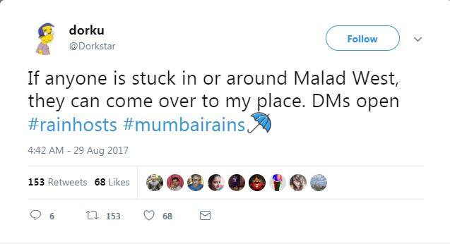 मलाड वेस्ट के लोगों के लिए डोर्कू नाम के हैंडल ने लिखा है कि वो उनसे मदद ले सकते हैं.