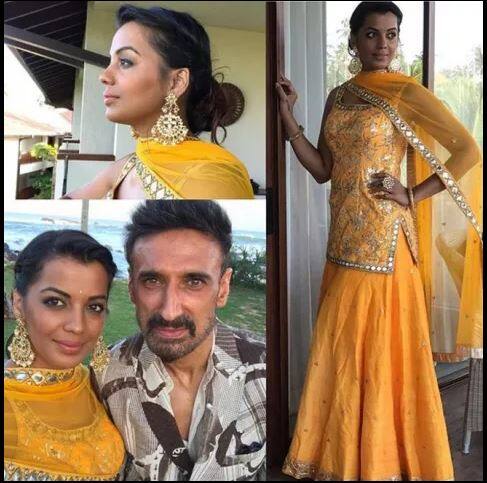 यह जोड़ी यहां एक शादी में शिरकत करने के लिए आई थी. उस दौरान एक्ट्रेस मुग्धा ने पीले रंग का खूबसूरत लहंगा पहना था. मुग्धा ने इऩ तस्वीरों को शेयर किया है.