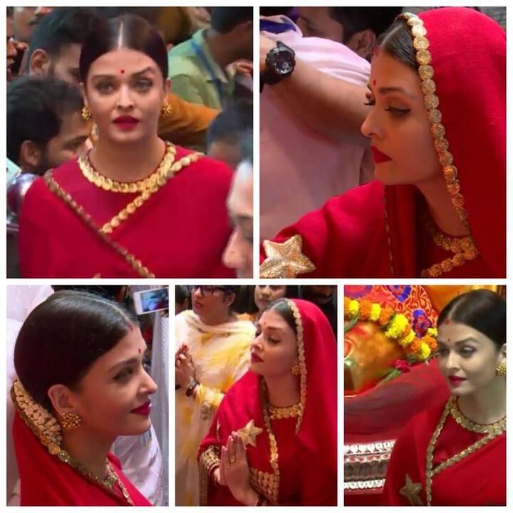 बॉलीवुड अभिनेत्री ऐश्वर्या राय बच्चन गणेश चतुर्थी के आखिरी दिन आज मुंबई स्थित ‘लाल बाद चा राजा’ के दरबार पहुंचीं.