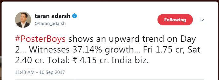सनी देओल की कॉमेडी फिल्म 'पोस्टर ब्वॉयज' के दूसरे दिन का कलेक्शन जानें
