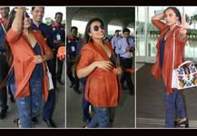 एयरपोर्ट पर ग्लैमरस अंदाज़ में कैमरे में कैद हुईं रानी मुखर्जी!