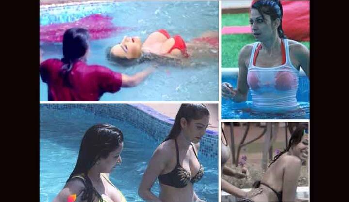 वैसे तो बिग बॉस का घर अपने आप में एक दुनिया है. वहां लोगों के एक दूसरे के साथ 105 बिताए जाने के बाद, हम अलग-अलग तरह के विवाद और बनते बिगड़ते रिश्तों को देखते हैं. कई बार लोगों के दिल टूटते हैं, तो कई बार रोमांस और अश्लीलता जैसी चीज़ें भी देखने को मिलती हैं. वहीं कभी-कभी खूबसूरत कंटेस्टेंट्स अपने बिकनी अवतार में छोटे पर्दे पर मिडिल क्लास के ड्राइंग रूम में ऐसा तहलका मचाती हैं कि परिवार का साथ बैठकर टीवी देखना असहज हो जाता है. बिग बॉस अपने 11वें सीज़न में है, आइए आपको दिखाते हैं वो तस्वीरें जिन्होंने छोटे पर्दे की ऑडियंस को अचानक से असहज कर दिया.