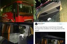 गुवाहाटी: मैच के बाद होटल लौट रही ऑस्ट्रेलियाई टीम की बस पर पत्थर से हमला