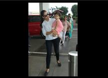 मम्मा मीरा राजपूत और बेबी मीशा कपूर मुंबई एयरपोर्ट पर की गईं स्पॉट, देखें तस्वीरों में