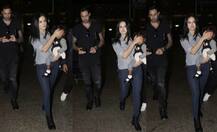 कैमरा देख असहज हुईं सनी लियोनी, हाथ से छुपाया बेटी का चेहरा