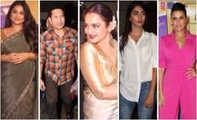 PICS: \'तुम्हारी सुलु\' की स्क्रीनिंग पर पहुंचीं रेखा, पत्नी अंजलि के साथ सचिन भी आए नज़र