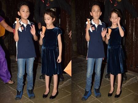 आराध्या की बर्थडे पार्टी में संजय दत्त के जुड़वा बच्चे भी आए थे. दोनों बोहद क्यूट लग रहे थे.