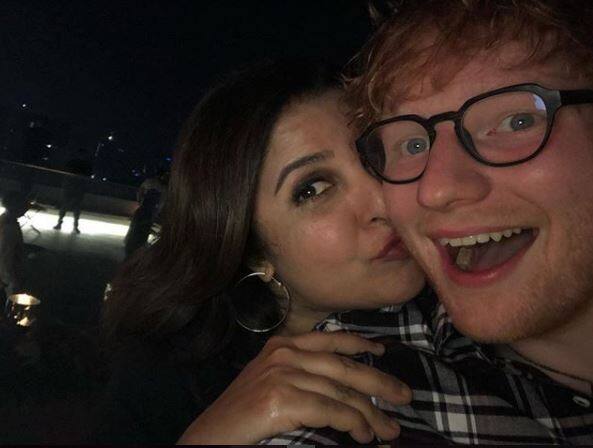 फराह ने एड शीरन के साथ भी तस्वीर खिंचवाई, तस्वीर में दोनों काफी खुश नजर आए.