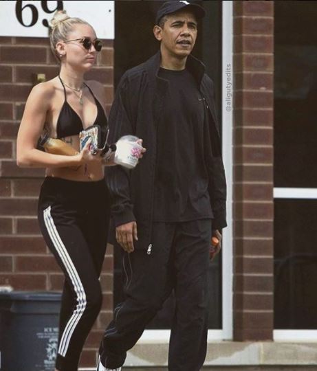 अमेरिका की दिग्गज पॉप स्टार माइली सायरस ने उनके प्रेग्नेंट होने की अफवाह फैलाने वालों को लताड़ लगाई है. इस तस्वीर में आप उन्होंने पूर्व अमेरिकी राष्ठ्रपति ओबामा के साथ देख सकते हैं जिससे आप उनकी प्रसिद्धी का अंदाज़ा लगा सकते हैं. इस तस्वीर को इंस्टा पर शेयर करते हुए उन्होंने लिखा था कि वैसे तो वे अपनी ऐसी तस्वीरें शेयर नहीं करतीं लेकिन जब ओबामा की बात हो तो उनका भी मन नहीं मानता.