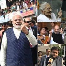 तस्वीरों में देखें: गुजरात चुनाव के दूसरे चरण में इन दिग्गजों ने डाला वोट