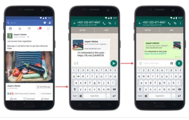 Facebook rolling out Click-to-WhatsApp messaging button फेसबुक लाया Click-to-WhatsApp बटन, एक क्लिक में व्हॉट्सऐप से जोड़ेगा फेसबुक