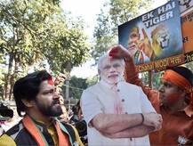 जीत के जश्न में डूबी बीजेपी, देखें ताज़ा हाई रेज़ॉल्यूशन तस्वीरें