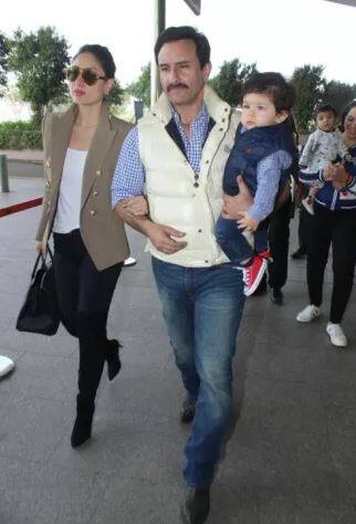 तैमूर की ये तस्वीर उस वक्त की है जब वो अपने मम्मी पापा के साथ पटौदी पैलेस के लिए रवाना होने वाले थे.