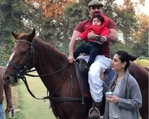 PICS: बेबी नवाब ने पापा सैफ के साथ की हॉर्स राइडिंग, बेहद खास है फैमिली फोटो 