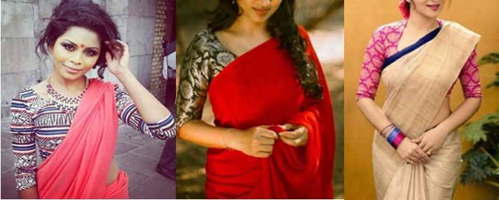 प्रिंटेंट ब्लाउज- बाहुबली फिल्म के बाद से तो जैसे ये ट्रेंड और भी फल-फूल गया. 2017 के साड़ी ट्रेंड में सिंपल और प्लेन साड़ी के साथ प्रिंटेंड ब्लाउज का ट्रेंड भी काफी प्रचलित हुआ.