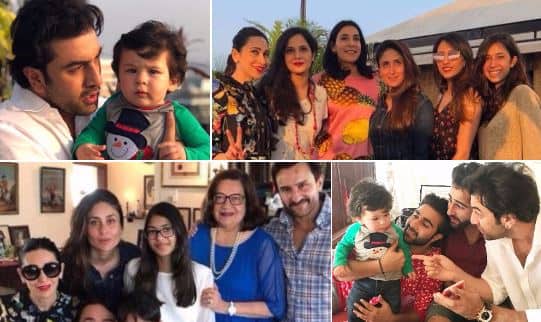 Taimur Ali khan celebrates his first Christmas with kapoor family कपूर खानदान के साथ तैमूर ने मनाया पहला क्रिसमस, मामा रणबीर को दी फुल टक्कर