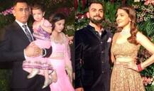 विराट-अनुष्का के दूसरे रिसेप्शन में एम एस धोनी पत्नी और बेटी संग नजर आए, देखें तस्वीरें