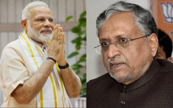 what pm modi asked sushil modi at cm rupani’s oath taking ceremony सुशील मोदी से पीएम ने पूछा, तेज प्रताप की धमकी के बावजूद शादी बढ़िया से हो गई ना?