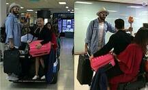 एयरपोर्ट पर टाइगर श्रॉफ ने की दिशा पटानी की गोद की सवारी