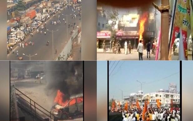 Dalits protest in Pune a day after clashes in Bhima Koregaon left one dead महाराष्ट्र में संग्राम: गृहमंत्री ने सीएम से फोन पर की बात, फडणवीस का दावा- स्थिति नियंत्रण में