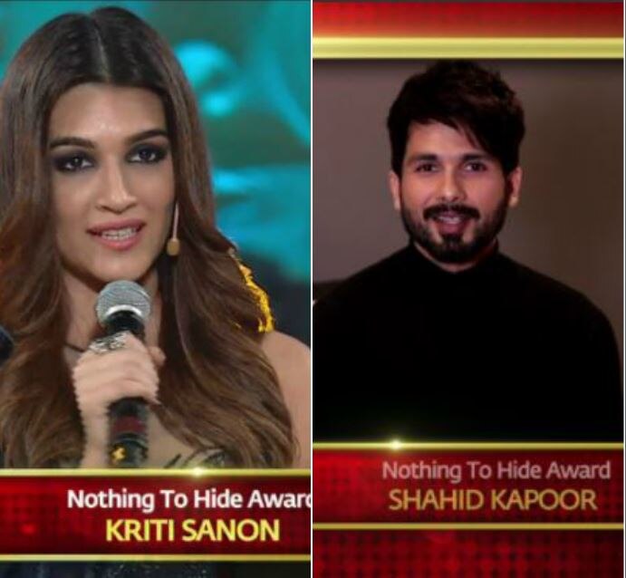 Twitter Loses Its Collective Calm As Kriti Sanon, Shahid Kapoor Receive Nothing To Hide Award कृति सेनन और शाहिद कपूर को मिला ऐसा अवॉर्ड कि ट्विटर पर हो गए ट्रोल