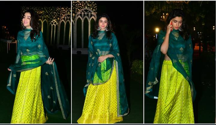 आलिया भट्ट अपनी बेस्ट फ्रेंड कृपा मेहता के शादी रिसेप्शन में पहुंची. इस शादी रिसेप्शन में आलिया बेहद सादे अंदाज में पहुंची थी. 