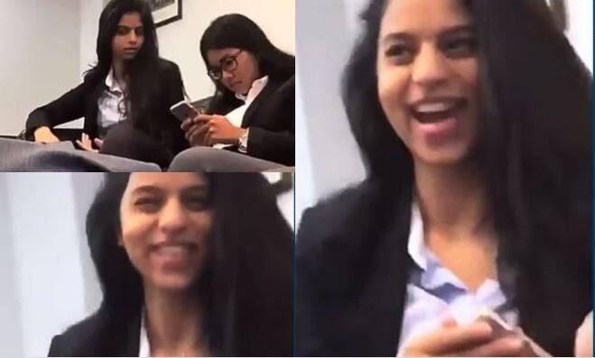 Shah rukh khans daughter suhana khan classroom video goes viral स्कूल में यूं मस्ती करती हैं किंग खान की लाडली सुहाना, क्लासरूम वीडियो हो रहा है वायरल