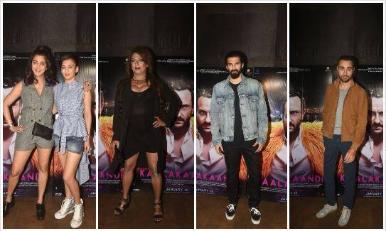 सैफ अली खान की आने वाली फिल्म 'कालाकांडी' की रिलीज से पहले स्पेशल स्क्रीनिंग रखी गई जिसमें बॉलीवुड के कई सितारे पहुंचे. (तस्वीरें: मानव मंगलानी)