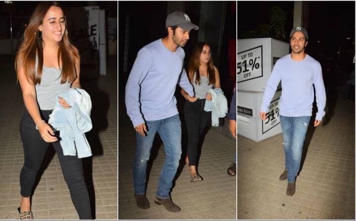 वरुण धवन और उनकी कथित गर्लफ्रेंड नताशा दलाल मीडिया से नजरे बचाते हुए मूवी डेट पर जाते नजर आए.शादी की खबरों के बीच ये दोनों हाथों में हाथ डाले साथ में घूमते दिखे.