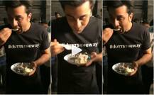 #DuttBiopic की रैपअप पार्टी में दुनिया को भूल केक पर टूटे रणबीर, वीडियो हुई वायरल