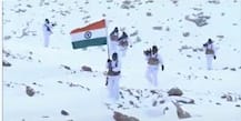 जम्मू-कश्मीर के लद्दाख में चीन की सीमा पर ITBP ने माइनस 30 डिग्री में तिरंगा फहराया