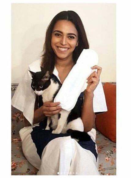 सामाजिक मसलों पर खुलकर अपनी राय रखने वाली अभिनेत्री स्वरा भास्कर ने भी 'पैडमैन' चैलेंज एक्सेप्ट किया.